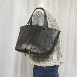 Vintage Kate Spade black leather tote bag